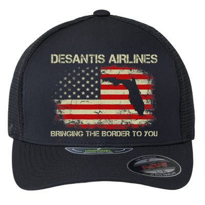 DeSantis Airlines Bringing The Border To You Funny DeSantis Flexfit Unipanel Trucker Cap