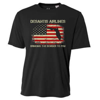 DeSantis Airlines Bringing The Border To You Funny DeSantis Cooling Performance Crew T-Shirt