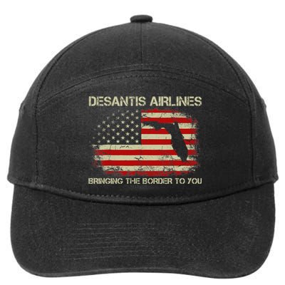 DeSantis Airlines Bringing The Border To You Funny DeSantis 7-Panel Snapback Hat