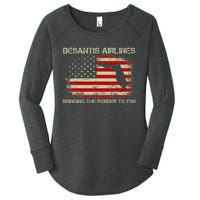 DeSantis Airlines Bringing The Border To You Funny DeSantis Women's Perfect Tri Tunic Long Sleeve Shirt