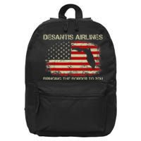 DeSantis Airlines Bringing The Border To You Funny DeSantis 16 in Basic Backpack