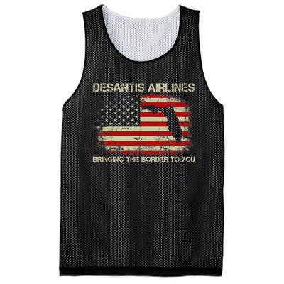 DeSantis Airlines Bringing The Border To You Funny DeSantis Mesh Reversible Basketball Jersey Tank