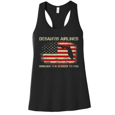 DeSantis Airlines Bringing The Border To You Funny DeSantis Women's Racerback Tank