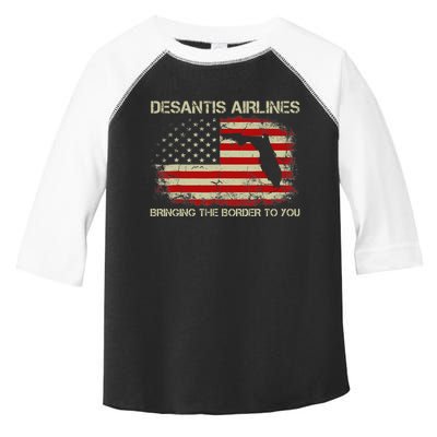 DeSantis Airlines Bringing The Border To You Funny DeSantis Toddler Fine Jersey T-Shirt