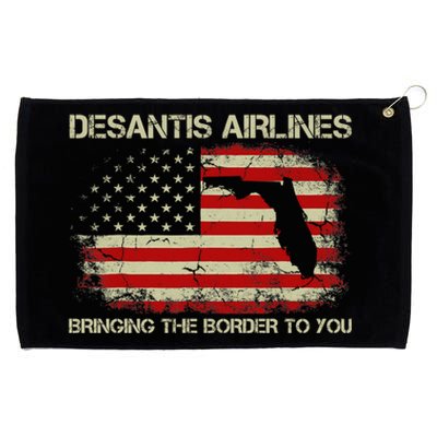 DeSantis Airlines Bringing The Border To You Funny DeSantis Grommeted Golf Towel