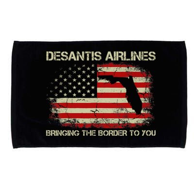 DeSantis Airlines Bringing The Border To You Funny DeSantis Microfiber Hand Towel