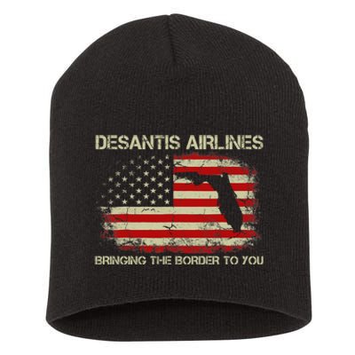 DeSantis Airlines Bringing The Border To You Funny DeSantis Short Acrylic Beanie