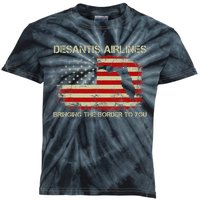 DeSantis Airlines Bringing The Border To You Funny DeSantis Kids Tie-Dye T-Shirt