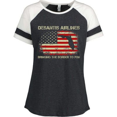 DeSantis Airlines Bringing The Border To You Funny DeSantis Enza Ladies Jersey Colorblock Tee