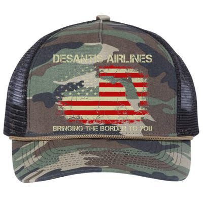 DeSantis Airlines Bringing The Border To You Funny DeSantis Retro Rope Trucker Hat Cap