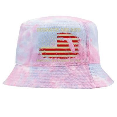 DeSantis Airlines Bringing The Border To You Funny DeSantis Tie-Dyed Bucket Hat