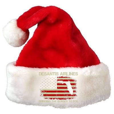 DeSantis Airlines Bringing The Border To You Funny DeSantis Premium Christmas Santa Hat