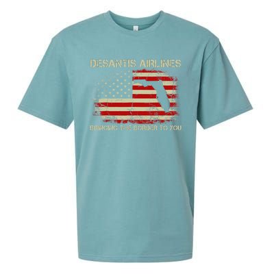 DeSantis Airlines Bringing The Border To You Funny DeSantis Sueded Cloud Jersey T-Shirt