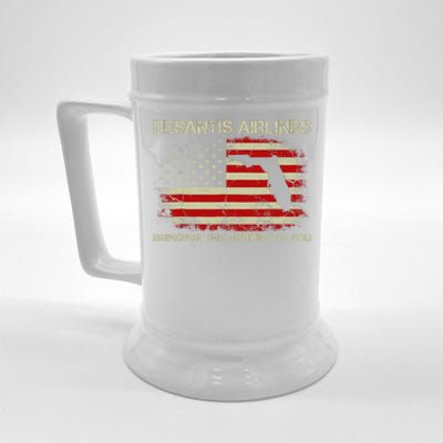 DeSantis Airlines Bringing The Border To You Funny DeSantis Beer Stein