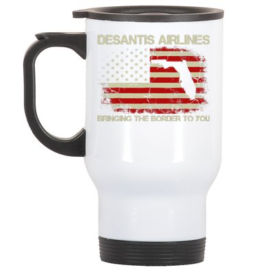 DeSantis Airlines Bringing The Border To You Funny DeSantis Stainless Steel Travel Mug