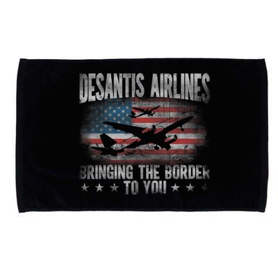 DeSantis Airlines Bringing The Border To You American US Flag Microfiber Hand Towel