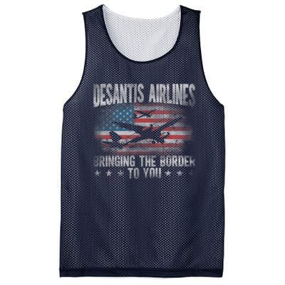 DeSantis Airlines Bringing The Border To You American US Flag Mesh Reversible Basketball Jersey Tank