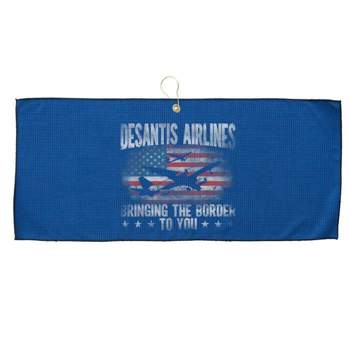 DeSantis Airlines Bringing The Border To You American US Flag Large Microfiber Waffle Golf Towel