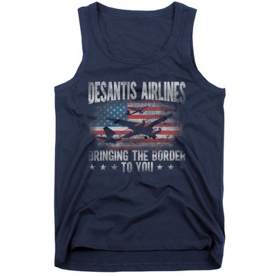 DeSantis Airlines Bringing The Border To You American US Flag Tank Top