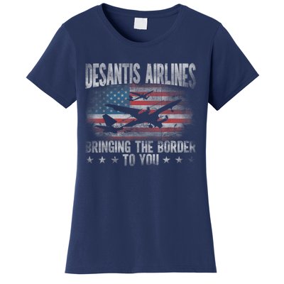 DeSantis Airlines Bringing The Border To You American US Flag Women's T-Shirt