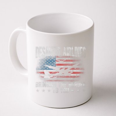 DeSantis Airlines Bringing The Border To You American US Flag Coffee Mug