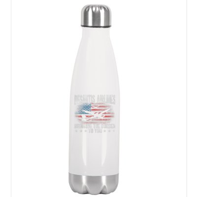 DeSantis Airlines Bringing The Border To You American US Flag Stainless Steel Insulated Water Bottle