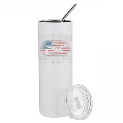 DeSantis Airlines Bringing The Border To You American US Flag Stainless Steel Tumbler