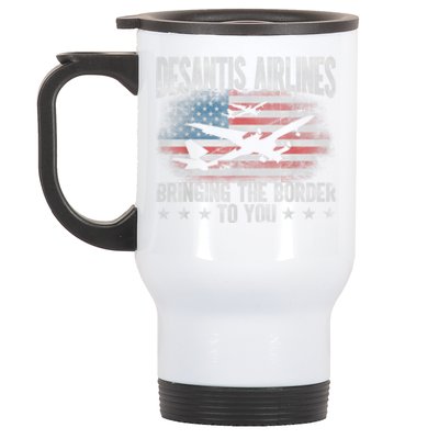 DeSantis Airlines Bringing The Border To You American US Flag Stainless Steel Travel Mug