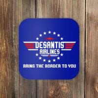 DeSantis Airlines Bringing The Border To You American US Flag Vintage Coaster