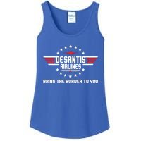 DeSantis Airlines Bringing The Border To You American US Flag Vintage Ladies Essential Tank