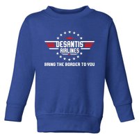 DeSantis Airlines Bringing The Border To You American US Flag Vintage Toddler Sweatshirt