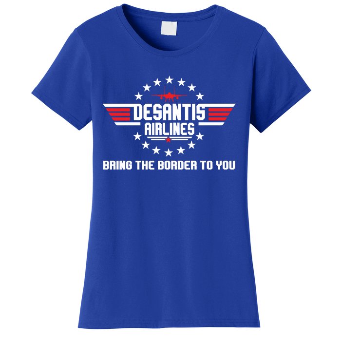 DeSantis Airlines Bringing The Border To You American US Flag Vintage Women's T-Shirt