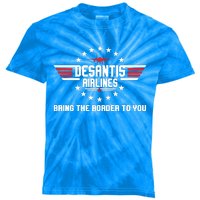 DeSantis Airlines Bringing The Border To You American US Flag Vintage Kids Tie-Dye T-Shirt