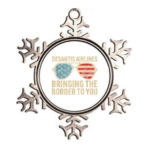 DeSantis Airlines Bringing The Border To You American US Flag Metallic Star Ornament