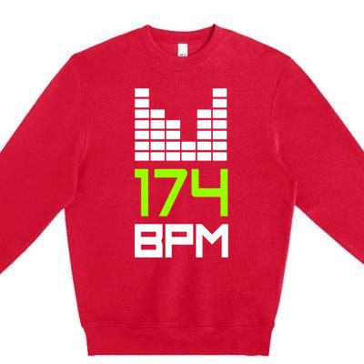 Drum And Bass 174 Bpm Dnb Music Liquid Jungle Edm Gift Premium Crewneck Sweatshirt