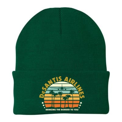 DeSantis Airlines Bringing The Border To You Meme Retro Florida Style Knit Cap Winter Beanie