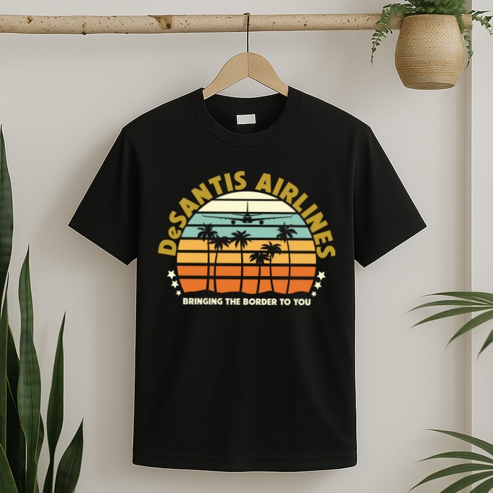 DeSantis Airlines Bringing The Border To You Meme Retro Florida Style T-Shirt