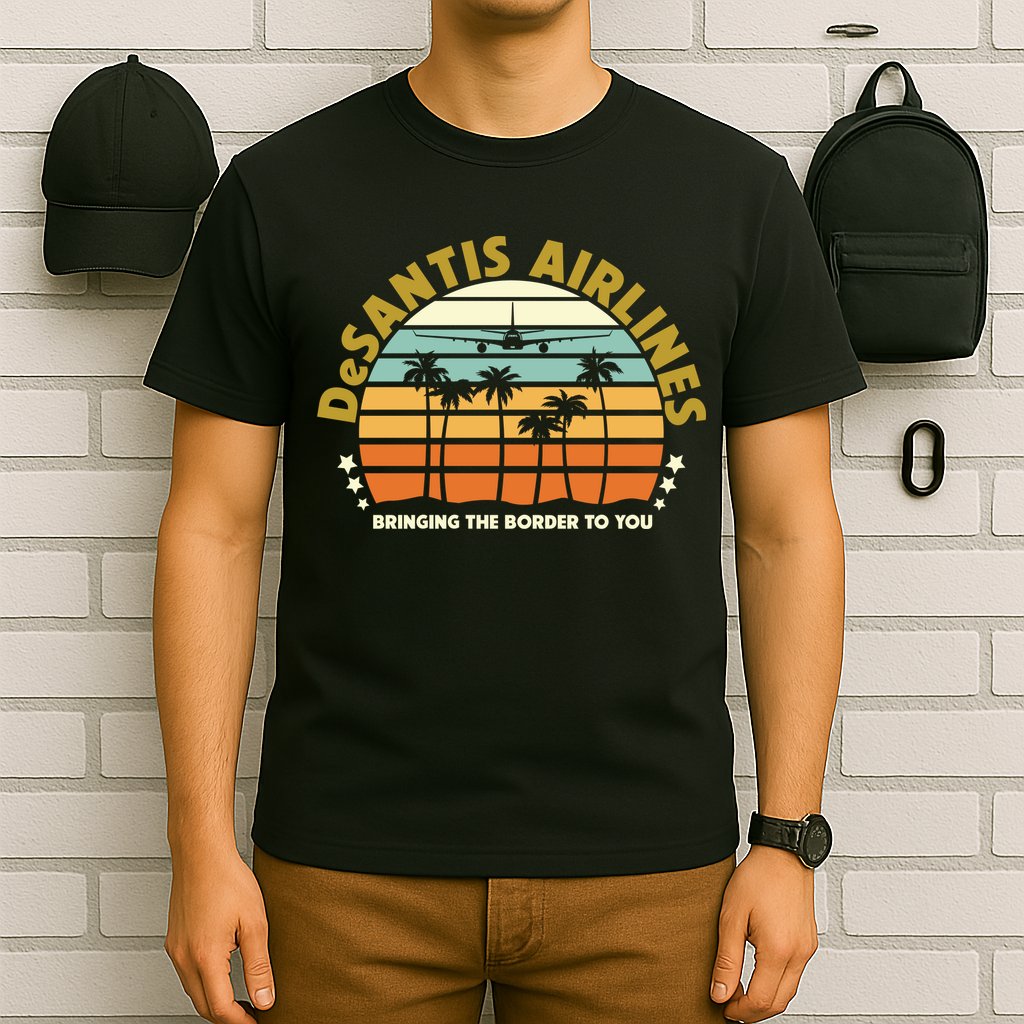 DeSantis Airlines Bringing The Border To You Meme Retro Florida Style T-Shirt