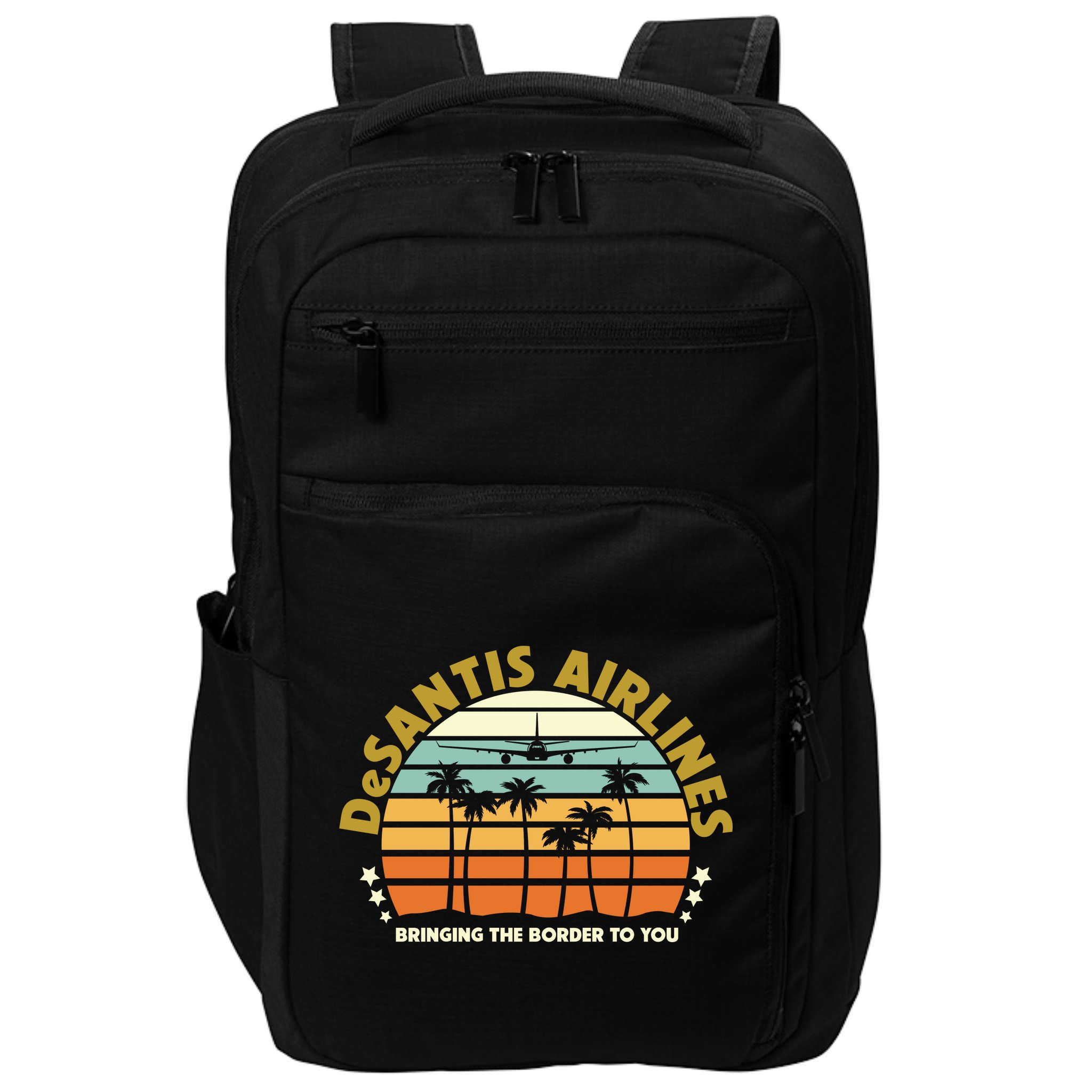 DeSantis Airlines Bringing The Border To You Meme Retro Florida Style Impact Tech Backpack