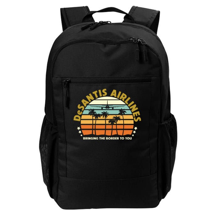 DeSantis Airlines Bringing The Border To You Meme Retro Florida Style Daily Commute Backpack