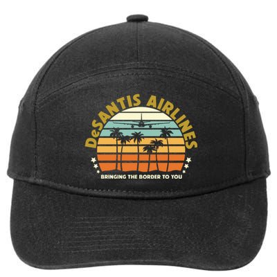 DeSantis Airlines Bringing The Border To You Meme Retro Florida Style 7-Panel Snapback Hat