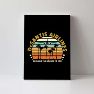 DeSantis Airlines Bringing The Border To You Meme Retro Florida Style Canvas