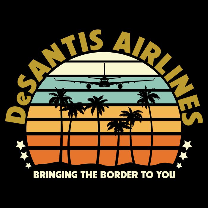 DeSantis Airlines Bringing The Border To You Meme Retro Florida Style Bucket Hat