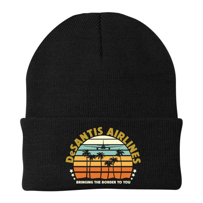 DeSantis Airlines Bringing The Border To You Meme Retro Florida Style Beanie