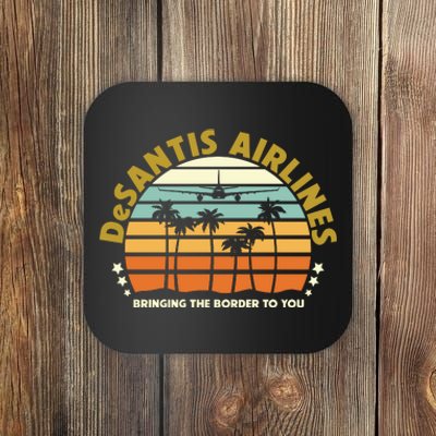 DeSantis Airlines Bringing The Border To You Meme Retro Florida Style Coaster