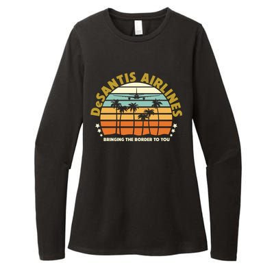 DeSantis Airlines Bringing The Border To You Meme Retro Florida Style Womens CVC Long Sleeve Shirt