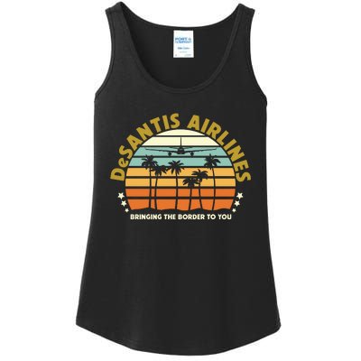 DeSantis Airlines Bringing The Border To You Meme Retro Florida Style Ladies Essential Tank