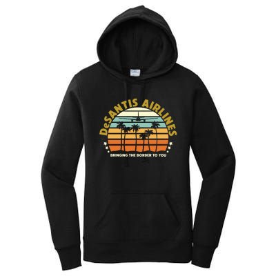 DeSantis Airlines Bringing The Border To You Meme Retro Florida Style Women's Pullover Hoodie