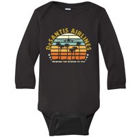 DeSantis Airlines Bringing The Border To You Meme Retro Florida Style Baby Long Sleeve Bodysuit