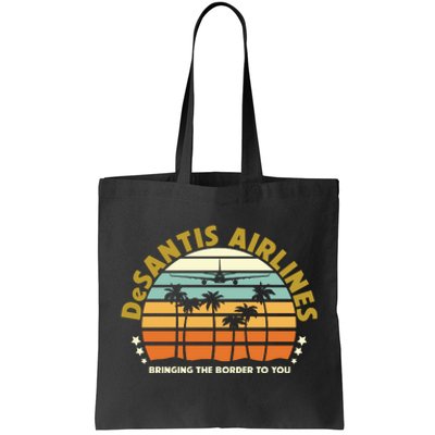 DeSantis Airlines Bringing The Border To You Meme Retro Florida Style Tote Bag